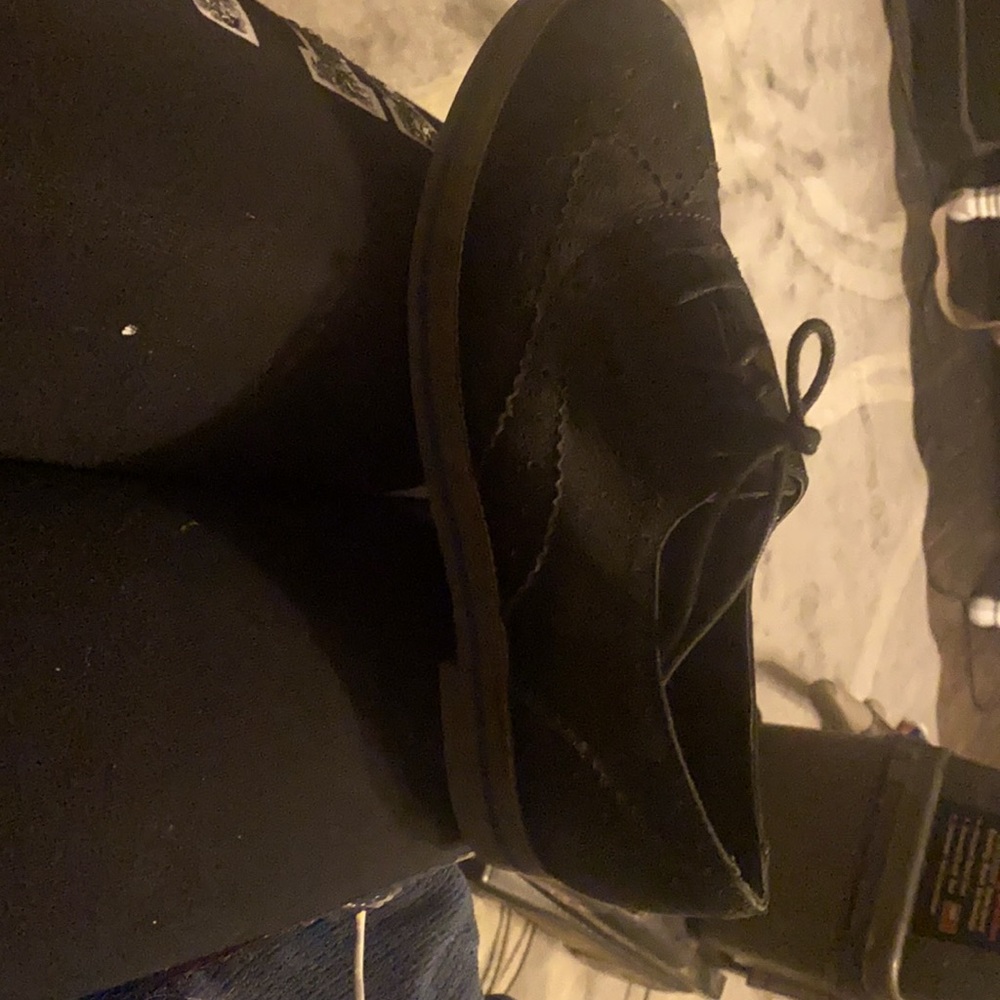 Gianni Bini black faux suede saddle shoes